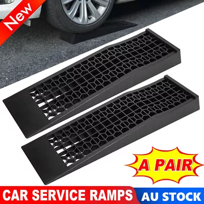 Pair Low Car Ramps Rise Antiskid Service Pp Non-skid Truck Motorcycle Heavy Duty • $54.85
