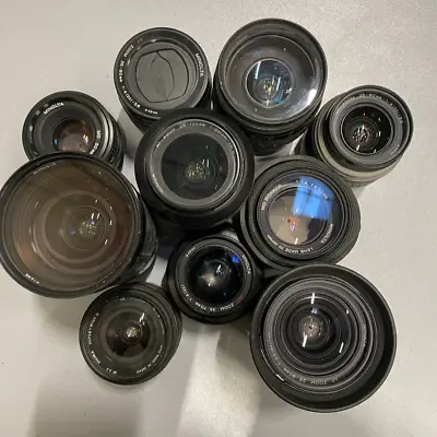 Lot Of 10 Zoom Lens Various Models 35-70mm/ 28-80mm/ 28-105mm/ 28-135mm Parts • £102.98