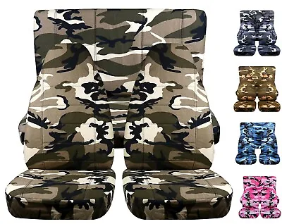 Front And Rear Car Seat Covers Fits Jeep Wrangler YJ-TJ-LJ 1985-2006 Camouflage • $169.99