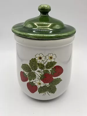 Vintage McCoy USA Strawberry Country Canister/Jar #135 - 7.5  Tall With The Lid • $20