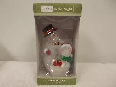 Midwest CBK Cannon Falls Christmas Holiday Snowmen Night Light With Flicker Bulb • $17.99