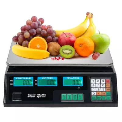 Digital Weight Price Scale 40kg 88lb Price Computing Food Vegetable Meat Scales • $32.99