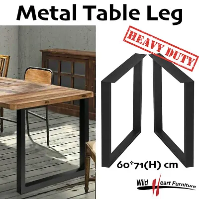 $84.95 • Buy Pair Of Steel Table Legs Coffee Dining Industrial Vintage Bench Metal Box Shape 