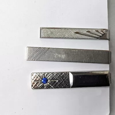 Vintage Silver-toned Tie Clips 2 Swank 1 Unbranded Tie Bar • $9.99