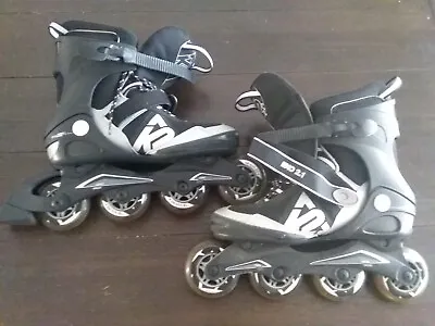 K2 EXO 2.1 Rollerblades Men's Size 8 Inline Soft Boot Black & Silver W/ Pads • $79.95