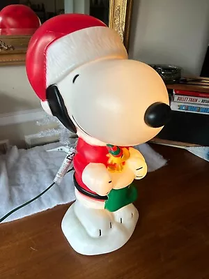 Snoopy & Woodstock Lighted Blow Mold Outdoor Holiday Christmas Yard Decor 24 T • $249.95