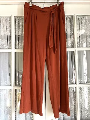 Matilda Jane Burnt Orange Wide Belted Leg Pants Women’s Size M • $20