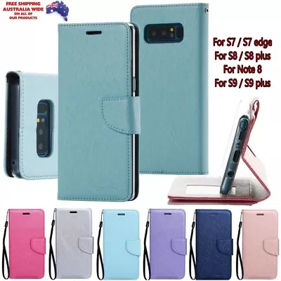 $7.99 • Buy Samsung S9 S8 S10 S20 S21 Plus Magnetic Wallet Flip Stand Card Holder Case Cover