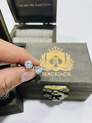 2 Ct Real Lab Grown Diamond Studs Earrings In 14k White Gold EF/SI By Black Jack • $899