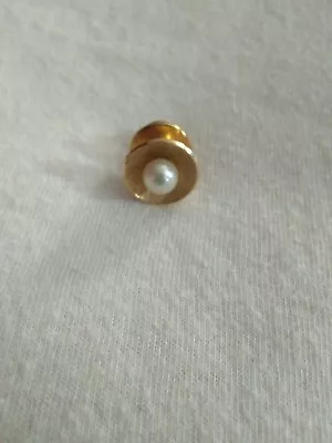 Vintage 14k Yellow Gold Pearl Tie Tack Pin • $23