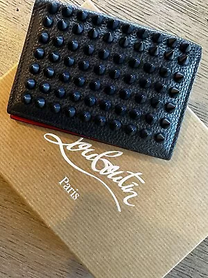 Christian Louboutin Studded Bifold Cardholder In Gray Sz OSFA • $160