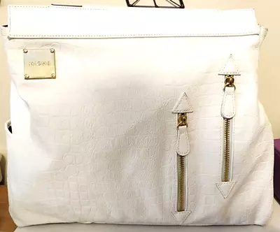 EUC - MICHE - Prima Bag Shell -  Angie  White Faux Leather - Retired • $12.95