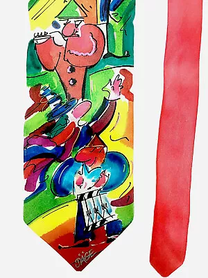 Vintage French Art Style DAGE Men's 100% Silk Neck Tie MultiColor  • $79.99