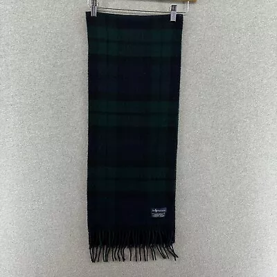 Vintage Polo Ralph Lauren Mens Scarf Blue Green Blackwatch Tartan Wool Scotland • $19.90