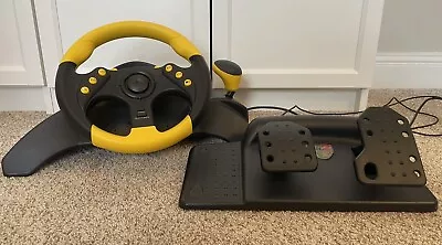 Mad Catz MC2 Racing Steering Wheel & Pedals Controller - Xbox PS1 PS2 GC TESTED • $45