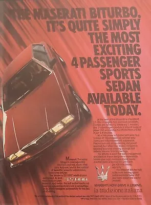 1985 Maserati Biturbo 2.5 V6 Engine Car Automobile Print Ad • $7.99