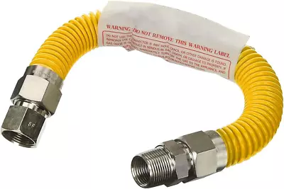 Gas Connector Kit 18 Inch Yellow Coated Stainless Steel 5/8” OD Flexible Gas Ho • $26.21