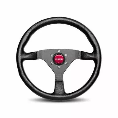 MOMO Steering Wheel MonteCarlo Black Leather With Red Stitching 350mm MCL35BK3B • $192.50