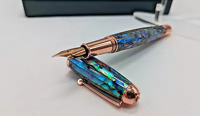 MONTEVERDE USA Super Mega Abalone Lim.Ed.Rosegold Trim Fountain Pen Omniflex • $129