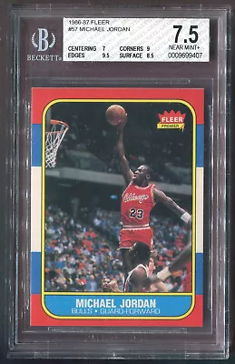 1986-87 Fleer #57 Michael Jordan Rookie RC BGS 7.5 • $4199.99