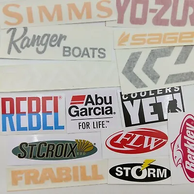 $14.99 • Buy A Bunch Of Fishing Decals Wholesale  Lot Of 14 Stickers 