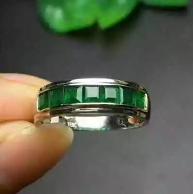 2.25 Ct Lab-Created Emerald Men's Wedding Fancy Band Ring 14k Yellow Gold Plated • $149.99