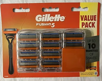 $32.95 • Buy Gillette Fusion 5 Razor Orange Blades 10 Pack  Made In Germany New & Sealed 