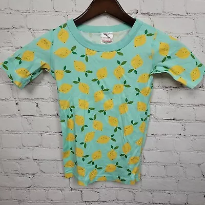 $17.99 • Buy Hanna Andersson Kids Lemons Print Short Sleeve Pajama Top Torquoise Yellow Sz 8 