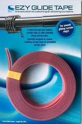$9.82 • Buy Ezyglide Curtain Rod Tape - Smooth Sliding Curtain Rings Without Wands/pulls 3m