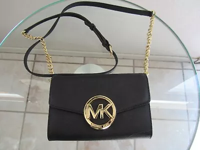 Michael Kors Hudson Large Phone Crossbody Black Leather Bag New With Tags • $82.99