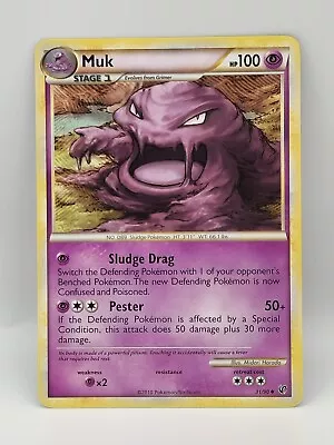 Muk 31/90 HGSS Undaunted Pokemon Card EXC/LP • £1.75