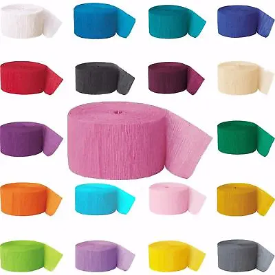 3 X Crepe Paper Rolls 81ft - Streamer Decoration Bunting 24 Metres -19 Colours • £5.99