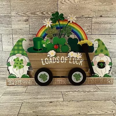 AGD  St Patrick's Decor  – Gnome Rainbow Loads Luck Wagon Display • $27.95