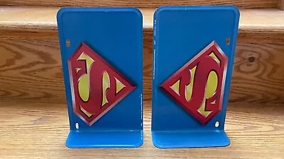 Set Of DC Comics Metal Bookends Superman- License Plates • $40