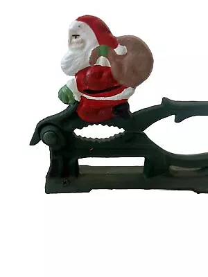 Vintage Midwest Imports Santa Nut Cracker Cast Iron W/Wood Stand 7.5 X2.5 X5.5  • $19.95