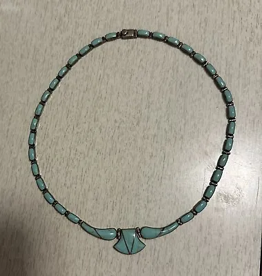 Authentic Mexican Turquoise Necklace 950 Silver • $150