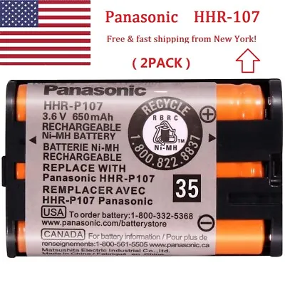 2Pack Rechargeable Batteries Panasonic HHR-P107 3.6V NIMH 650mAh Cordless Phone • $18.99