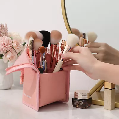 Women Clear Zipper Makeup Bag Travel Makeup Brush Holder Organizer Toiletry YSL • $9.10