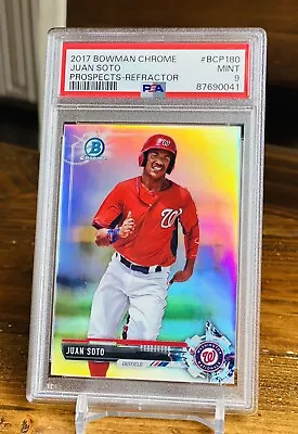 2017 Juan Soto RC Refractor /499 PSA 9 1st Bowman Chrome Non Auto Card BCP180 • $375