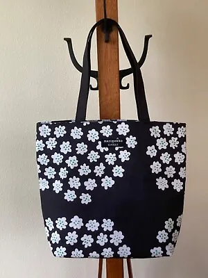 Marimekko For Clinique Tote Bag - Black With White Green Flower Print • $16.99