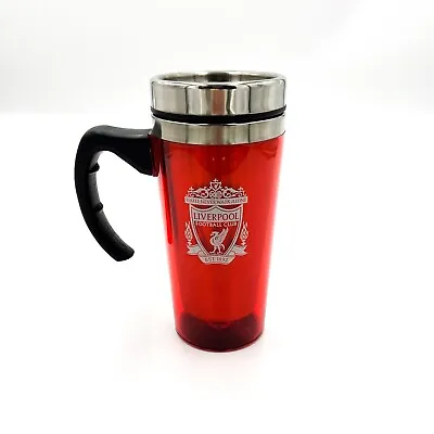 Liverpool FC Official Handled Red Travel Mug With Silver Crest LFC Gift • £13.99