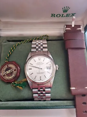 Rolex Datejust 36mm | 1986 Linen Dial | Great Condition | White Gold Bezel • $7955