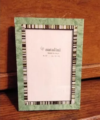 Natalini 4x6 Picture Frame Marbled Green With Stripes Italy • $22