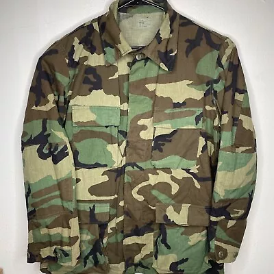 Men's Vintage Army Woodland Camouflage Pattern Jacket Size Large-Long DLA100-82 • $24.60