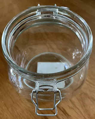 Clear GLASS JAR W/ Clamp Lid 3/4 Qt 24 Oz STORAGE Flip Top Gasket Seal Canister • $5.97