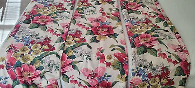 Vintage Curtains Drapes Rod Pocket Pink Floral • $44.99