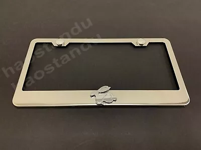 1x RABBIT 3D Emblem Stainless Steel Chrome License Plate Frame RUST FREE + SCaps • $21.51