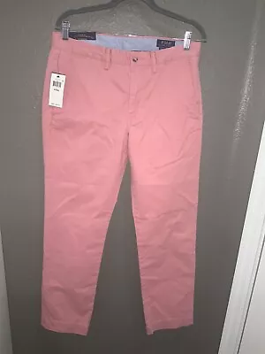 POLO RALPH LAUREN Mens Pink Stretch Straight Fit Chino Pants Size 31 X 30 NWT • $49.99