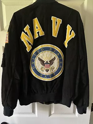 Michael Hoban ® Navy - 100% Leather - Suede WHERE MI - Black - XL - Coat Jacket • $39.95