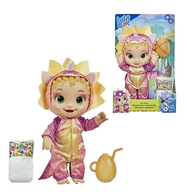 Baby Alive Dino Cuties Blonde Triceratops Doll W/ Diaper Outfit & Bottle.  3+ • $59.94